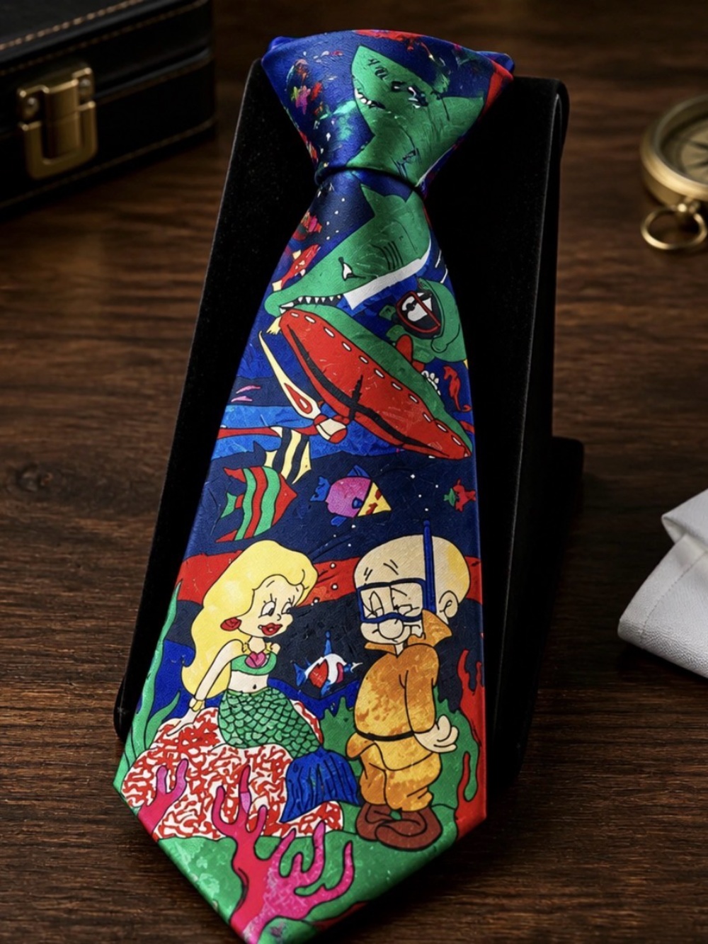 Looney Tunes Mr Migue Mermaid Green Blue Red Black Tie